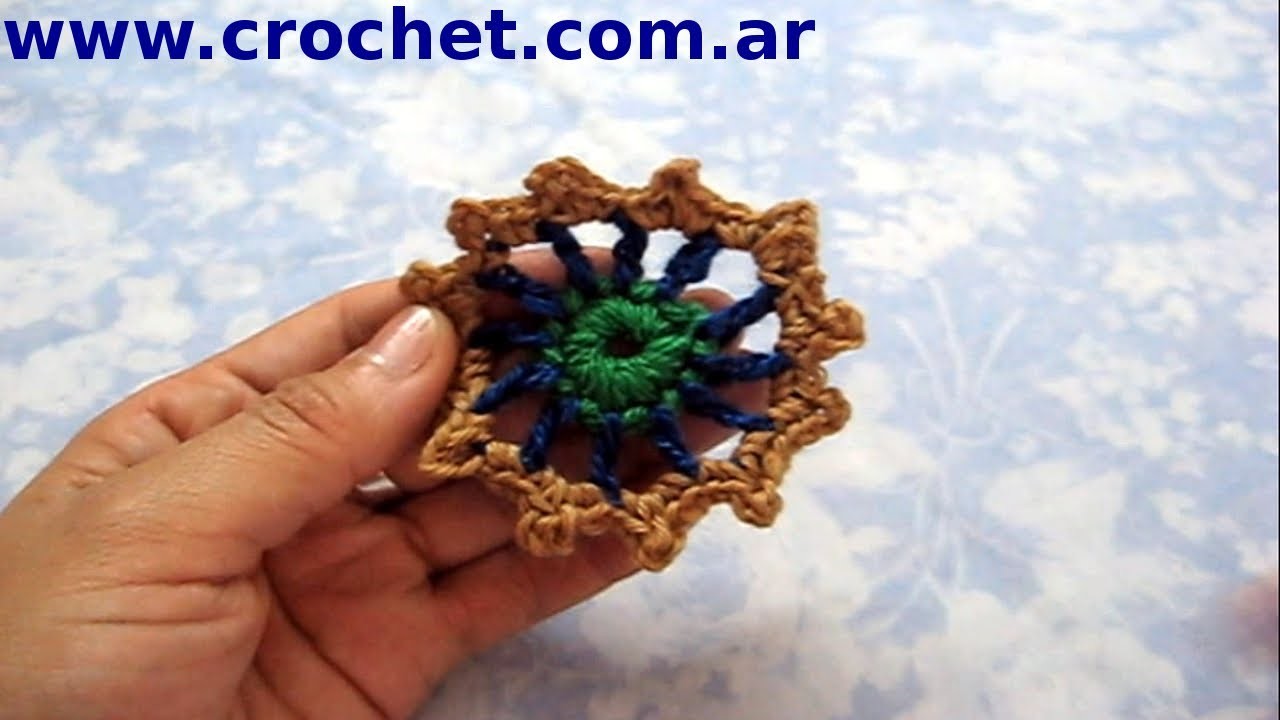 Flor N° 19 en tejido crochet tutorial paso a paso.