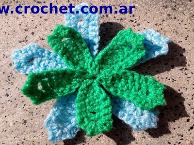 Flor N° 2 en tejido crochet tutorial paso a paso.