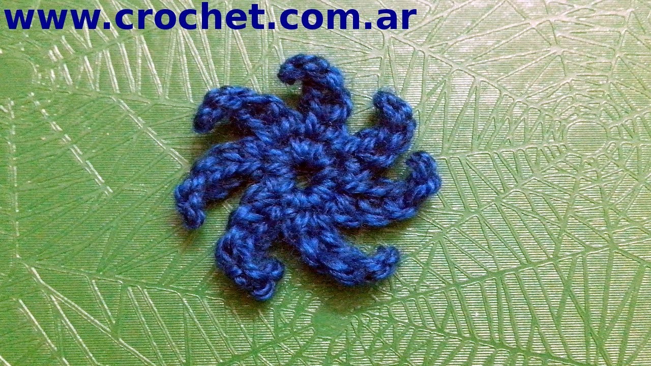 Flor N° 3 en tejido crochet tutorial paso a paso.