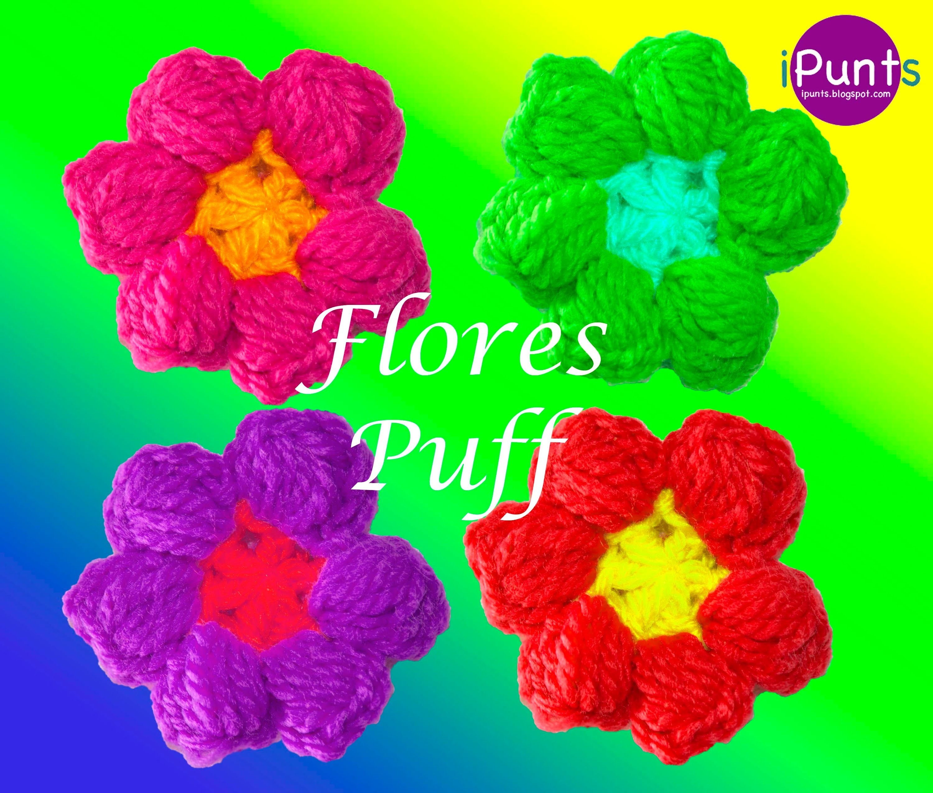 Flores Puff Crochet Paso a paso