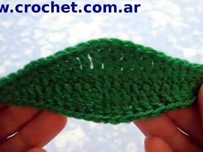 Hoja N° 3 en tejido crochet tutorial paso a paso.