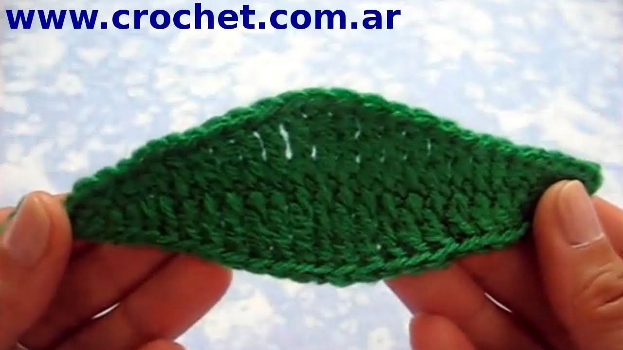 Hoja N° 3 en tejido crochet tutorial paso a paso.