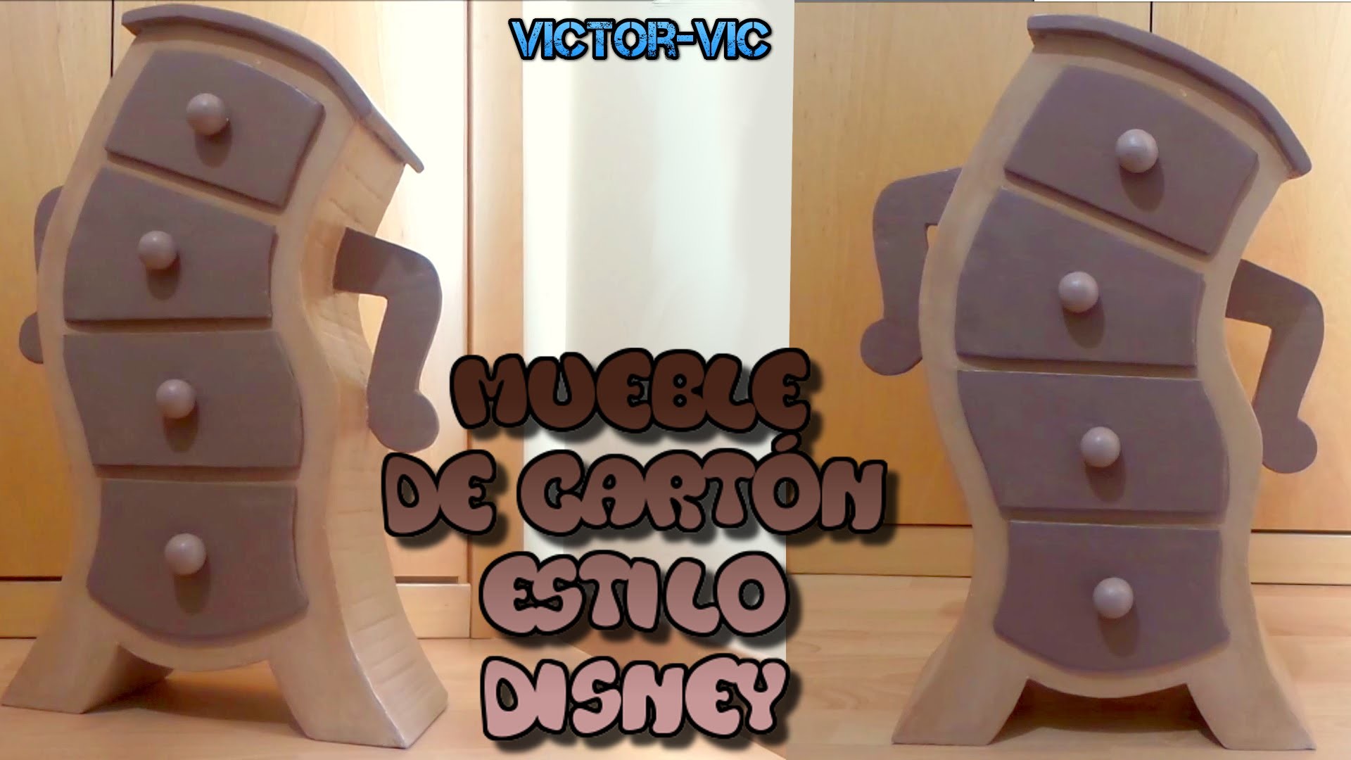 Mueble de cartón estilo Disney para decoración infantil. DIY manualidades con cartón