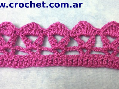 Puntilla N° 24 en tejido crochet tutorial paso a paso.