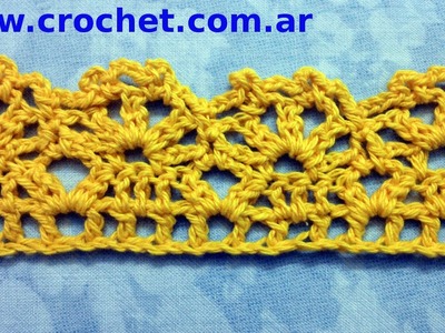 Puntilla N° 29 en tejido crochet tutorial paso a paso.