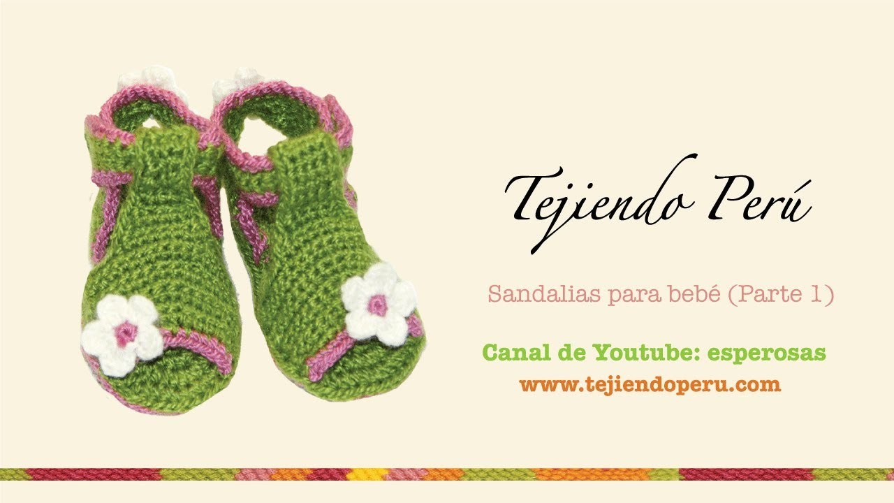 Sandalias para bebe tejidas a crochet (Parte 1: la suela)