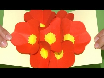 Tarjeta Pop-Up Flores 3D - DIY - 3D Flowers Pop up card (eng. sub.)