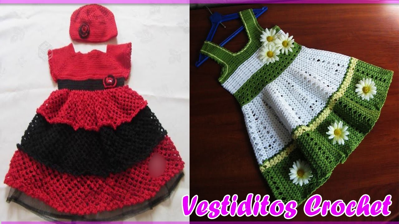 Vestidos Para Bebe Niña Con Patrones - Tejidos a Crochet Parte #2