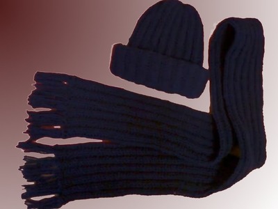 Bufanda en crochet que hace juego con Beanie Hat - Ideas de cintillos y bufandas