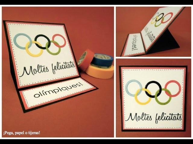 Cómo felicitar a los campeones olímpicos. Tarjeta caballete (Easel Card) Tutorial Scrapbook