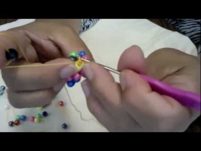 Como hacer un collar a crochet con cuentas o chaquiras   #2