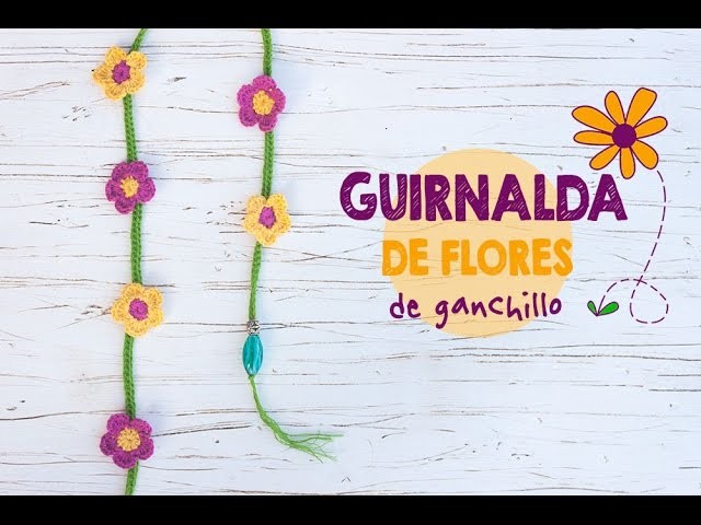 Cómo hacer una guirnalda de flores en ganchillo | Crochet flower garland tutorial