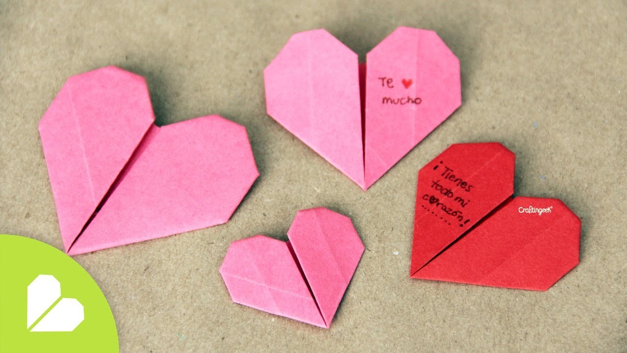 Corazones de Origami para San Valentin .  Origami Heart