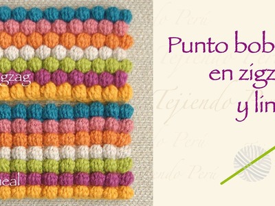 Crochet bobble stitch en zigzag y en forma lineal!