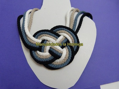 DIY Collares artesanales en cordon de algodon  no. 338 Manualidadeslahormiga