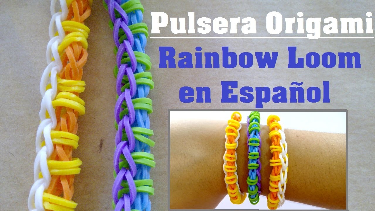 DIY Pulsera de gomitas Origami - Rainbow Loom en Español