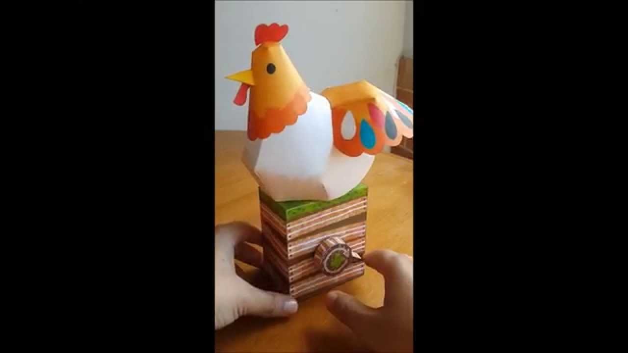 Gallina y Polluelo Papercraft