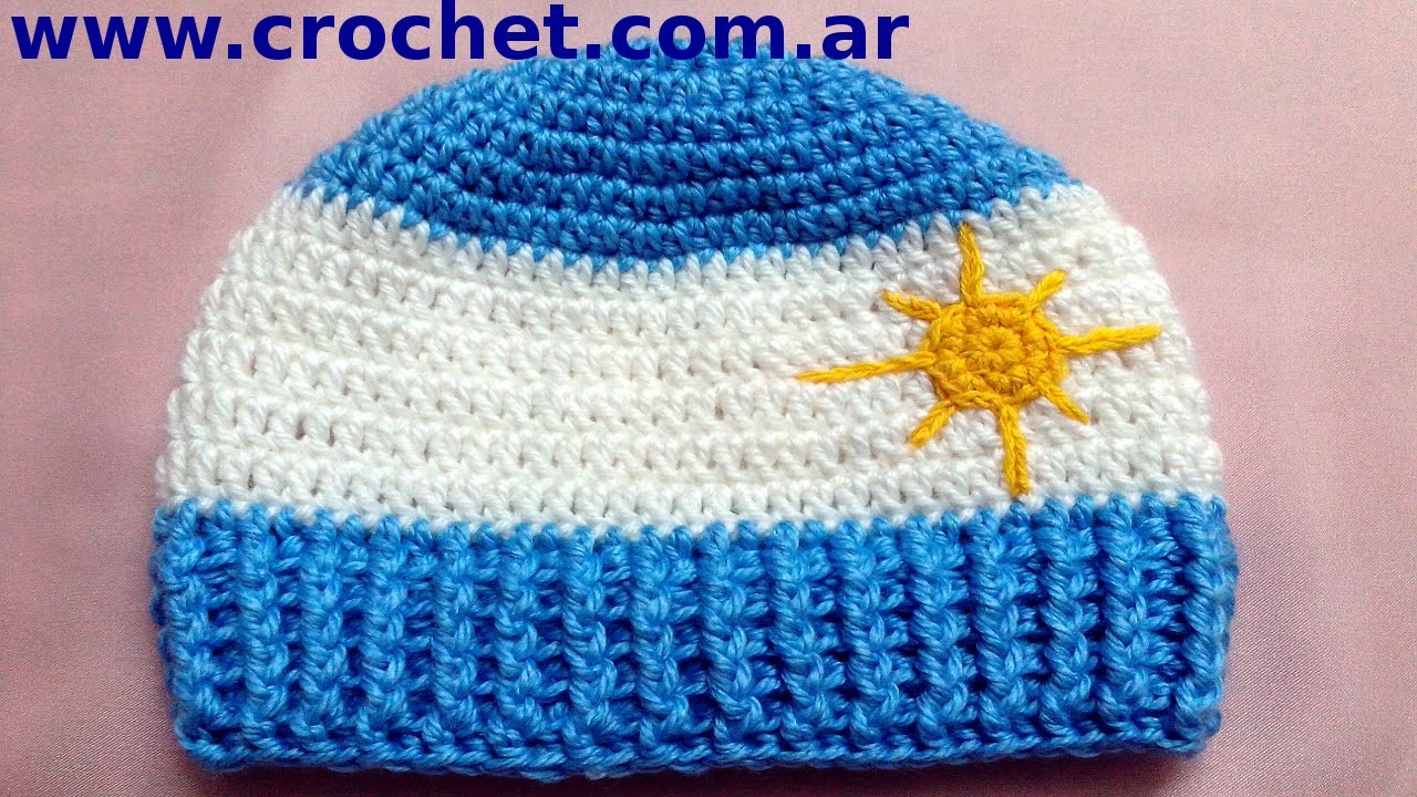 Gorro Argentino para niño en tejido crochet tutorial paso a paso.