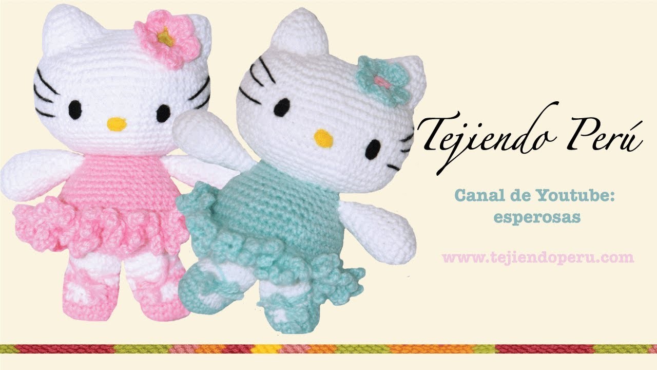 Hello Kitty tejida a crochet (amigurumi)  Parte 6: flor de adorno