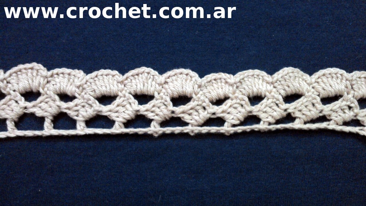 Puntilla N° 43 en tejido crochet tutorial paso a paso.