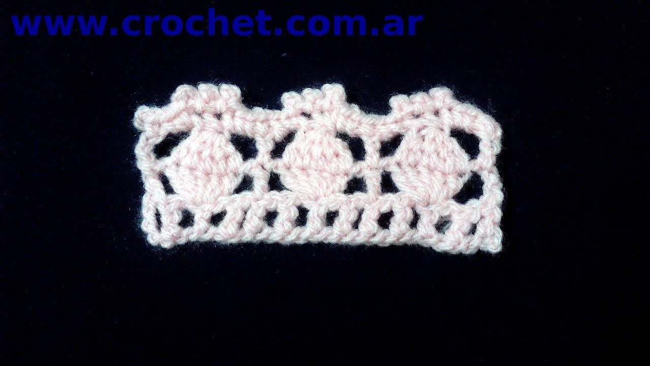 Puntilla Nº 6 en tejido crochet tutorial paso a paso.