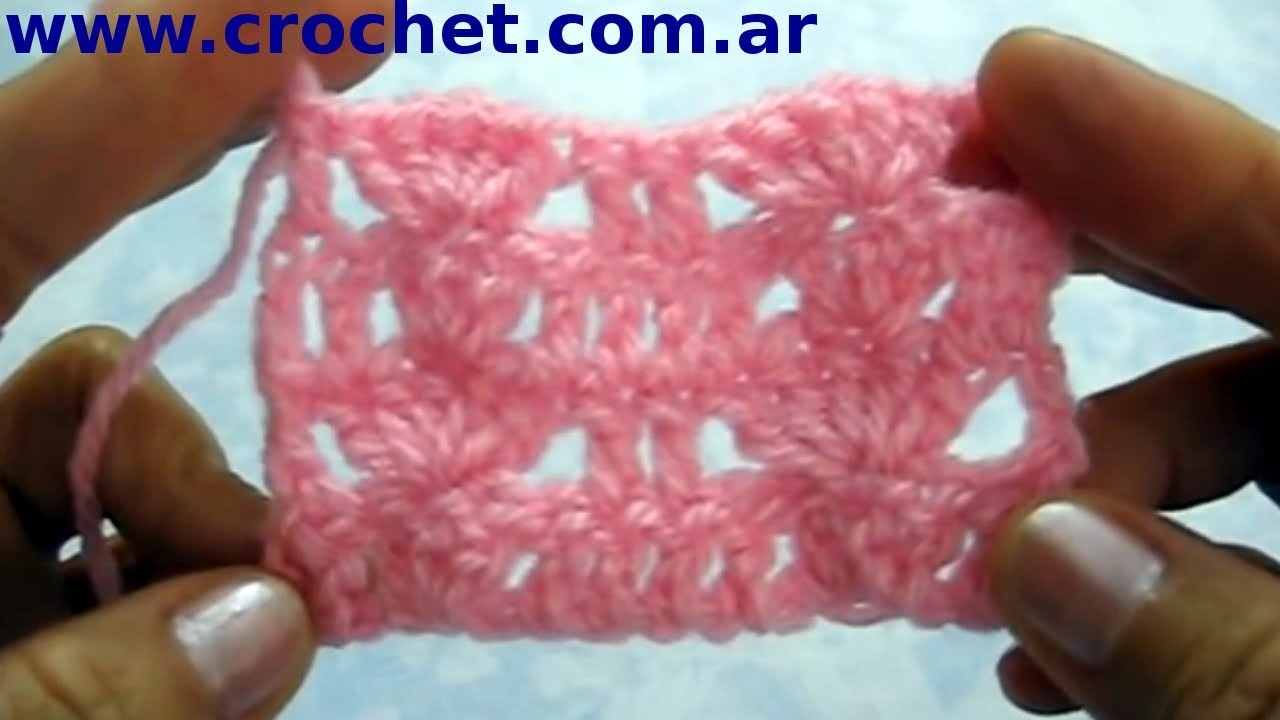 Punto fantasía N° 62 en tejido crochet tutorial paso a paso.