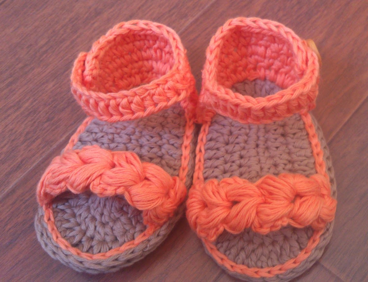 Sandalias de verano para bebé a Crochet - Parte 2
