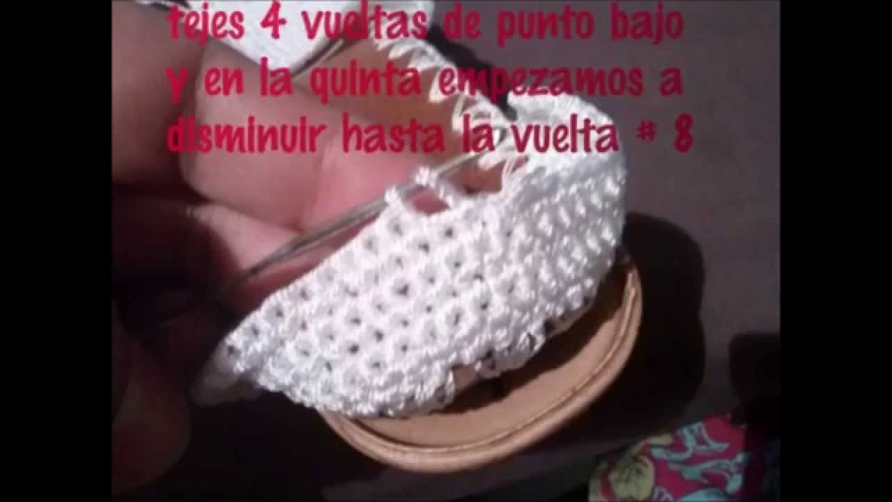 Sandalias tejidas a crochet con suela para adulto paso a paso " blanca "