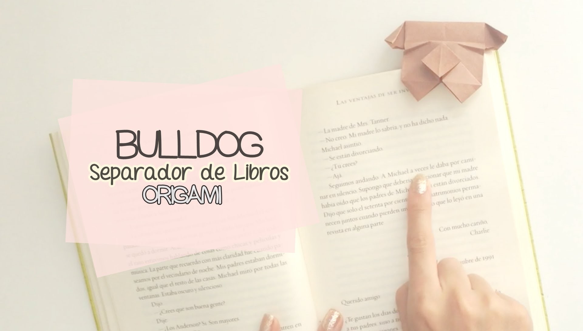 SEPARADOR DE LIBROS "BULLDOG" ORIGAMI (fácil) ♥