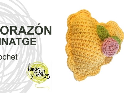 Tutorial Corazón Vintage Crochet o Ganchillo Heart (English Subtitles)