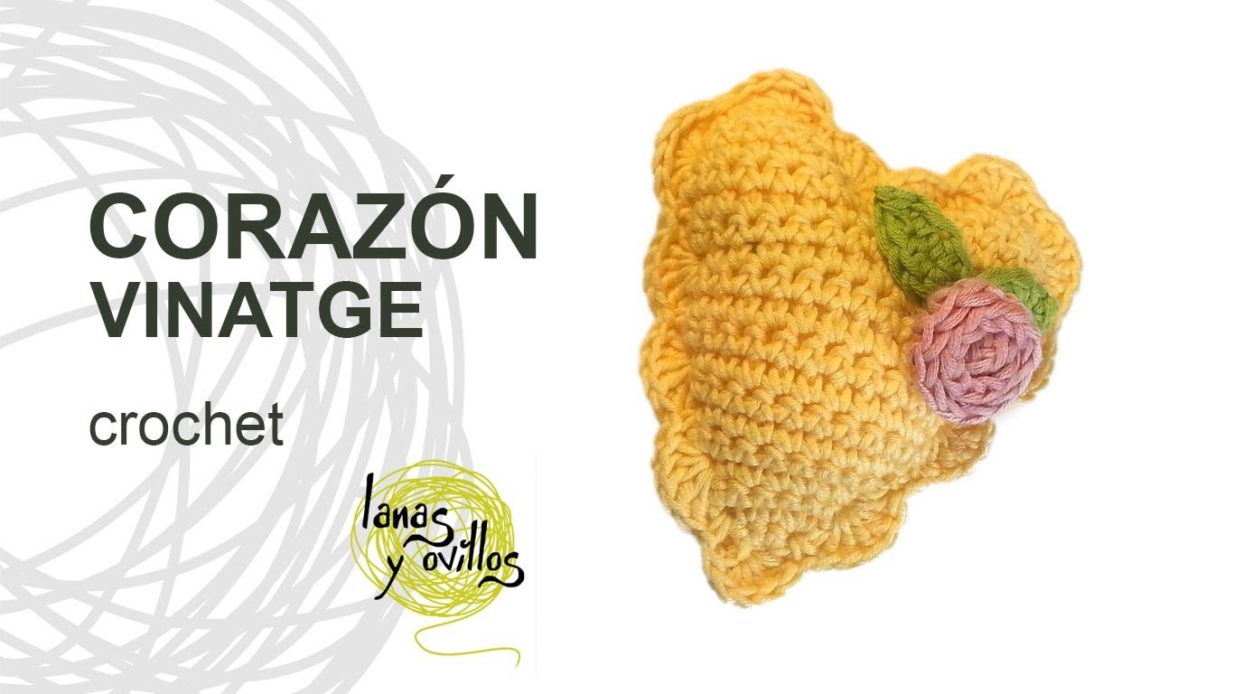 Tutorial Corazón Vintage Crochet o Ganchillo Heart (English Subtitles)