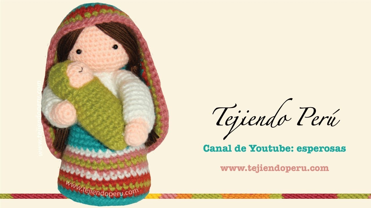Virgen María y Niño Jesús tejidos a crochet (amigurumi)