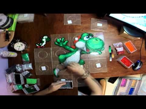 Yoshi hecho con hama beads en time lapse