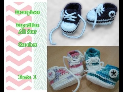 Como hacer escarpines Zapatillas All Star a crochet (muy fácil y rapido) 1.3