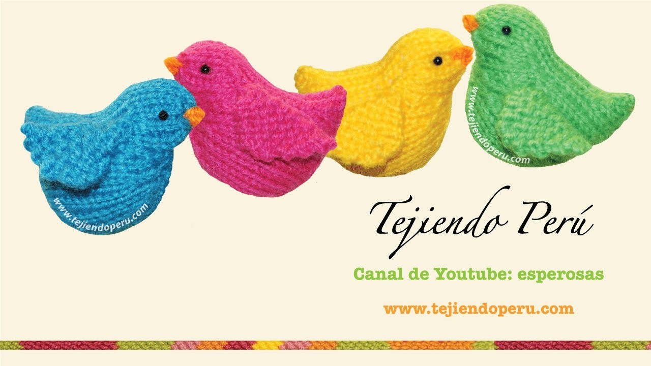 Cómo tejer pajaritos en dos agujas o palitos