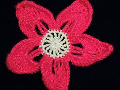 Crochet : Flor de Navidad.  Parte 1 de 2