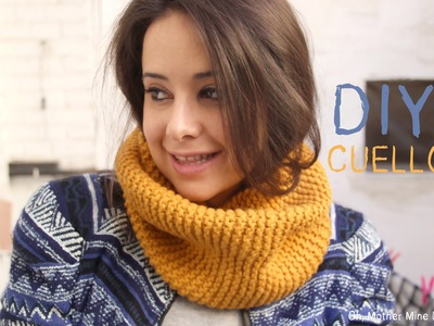 DIY Cómo hacer bufanda cerrada o cuello de lana a punto bobo