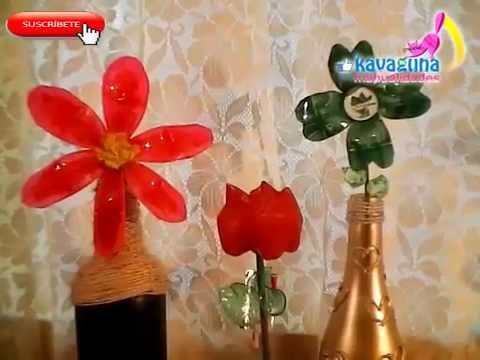 DIY Tutorial de Flores de PET, Margarita, Tulipán y Trébol