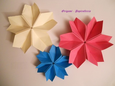 Origami - Papiroflexia. Flor, copo de nieve, fácil