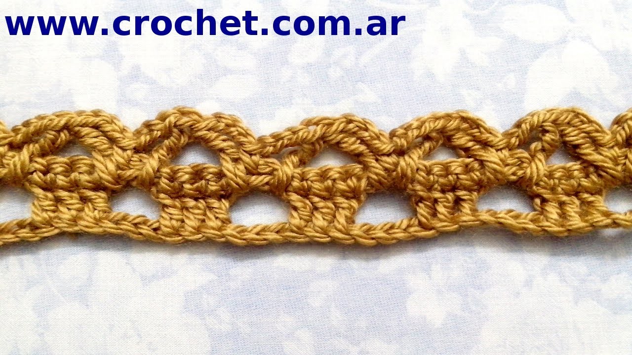 Puntilla N° 20 en tejido crochet tutorial paso a paso.