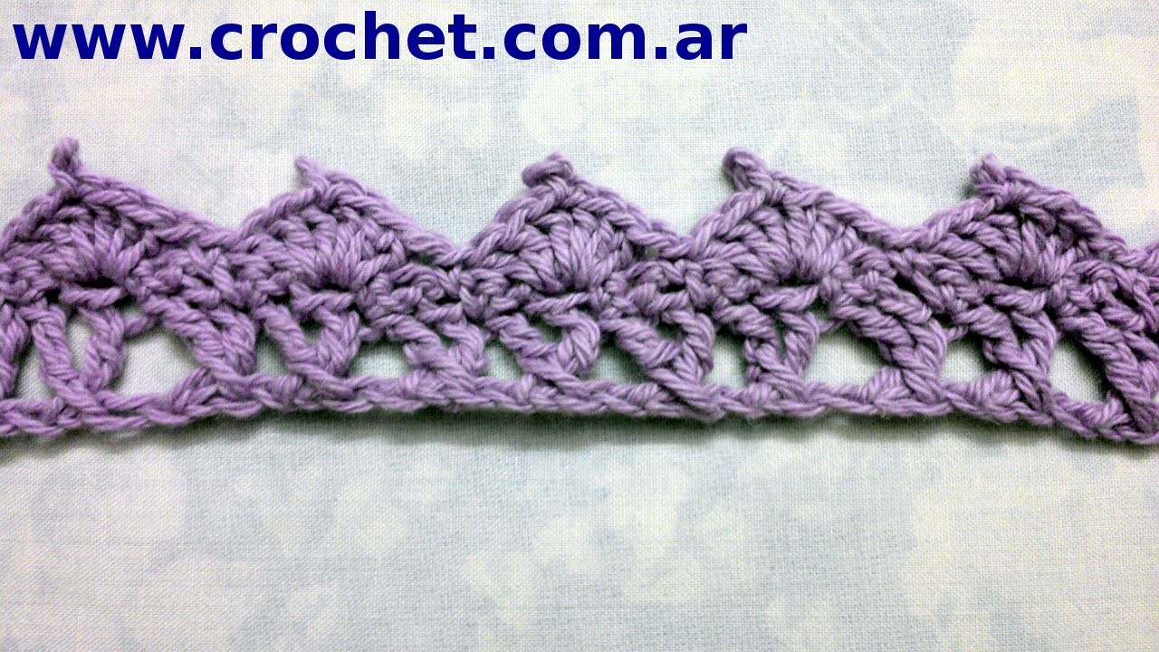 Puntilla N° 28 en tejido crochet tutorial paso a paso.