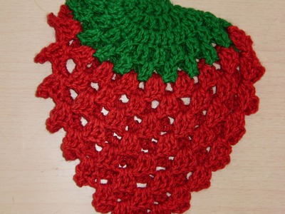 Tutorial de crochet agarradera con forma de Fresa 2 de 3