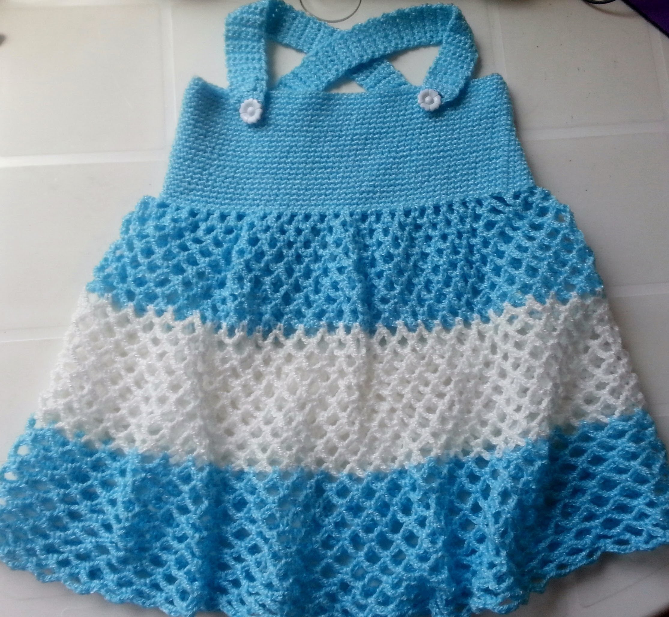 Vestido Girl a Crochet  talla 1 año