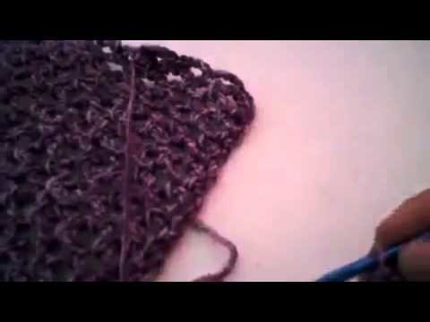 Bufanda sencilla en cadenetas y medios puntos (punto de red) -Tutorial de tejido crochet