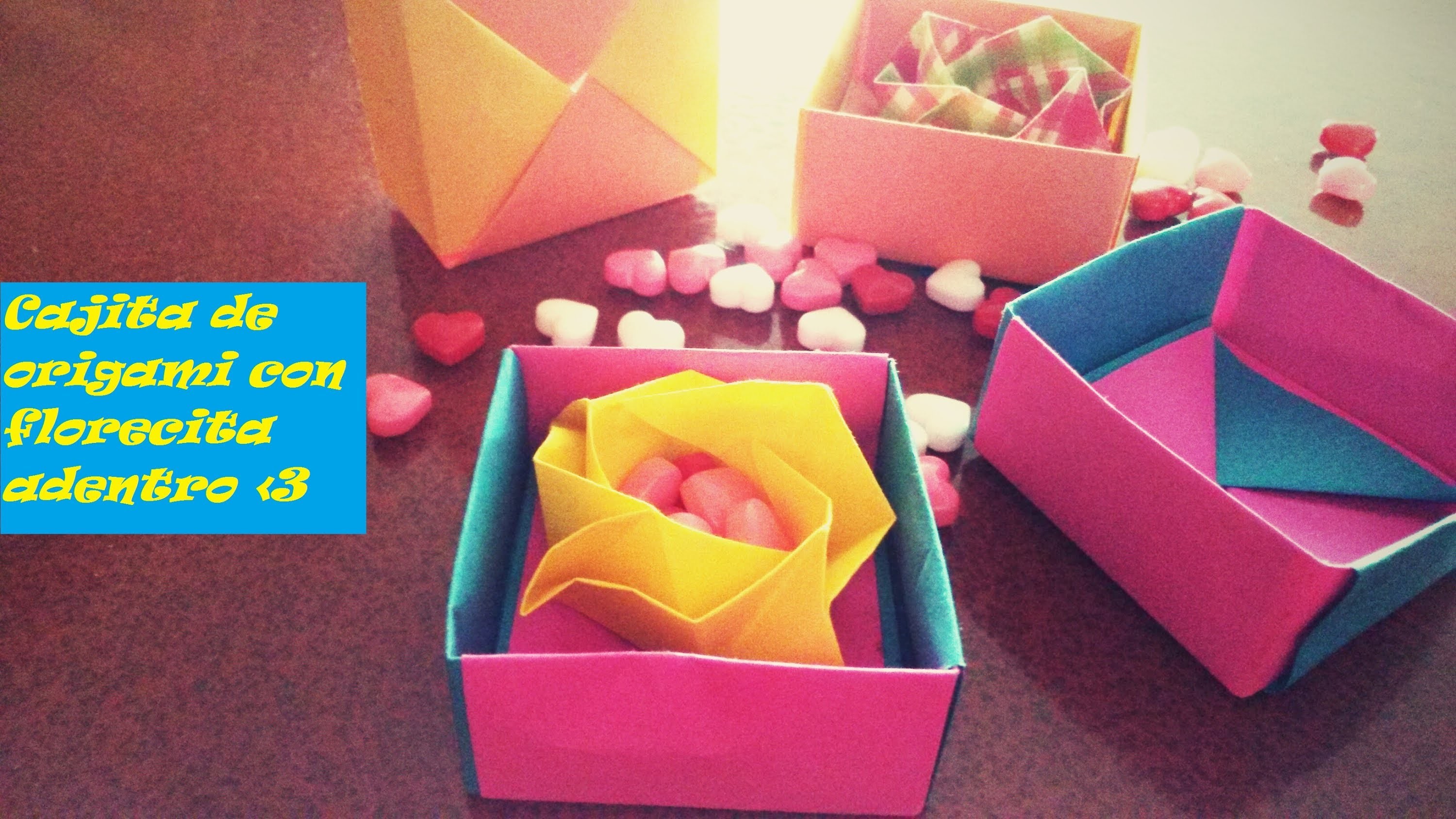 Cajita con flor origami