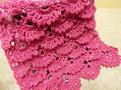 Chal Rectangular en Abanicos Crochet