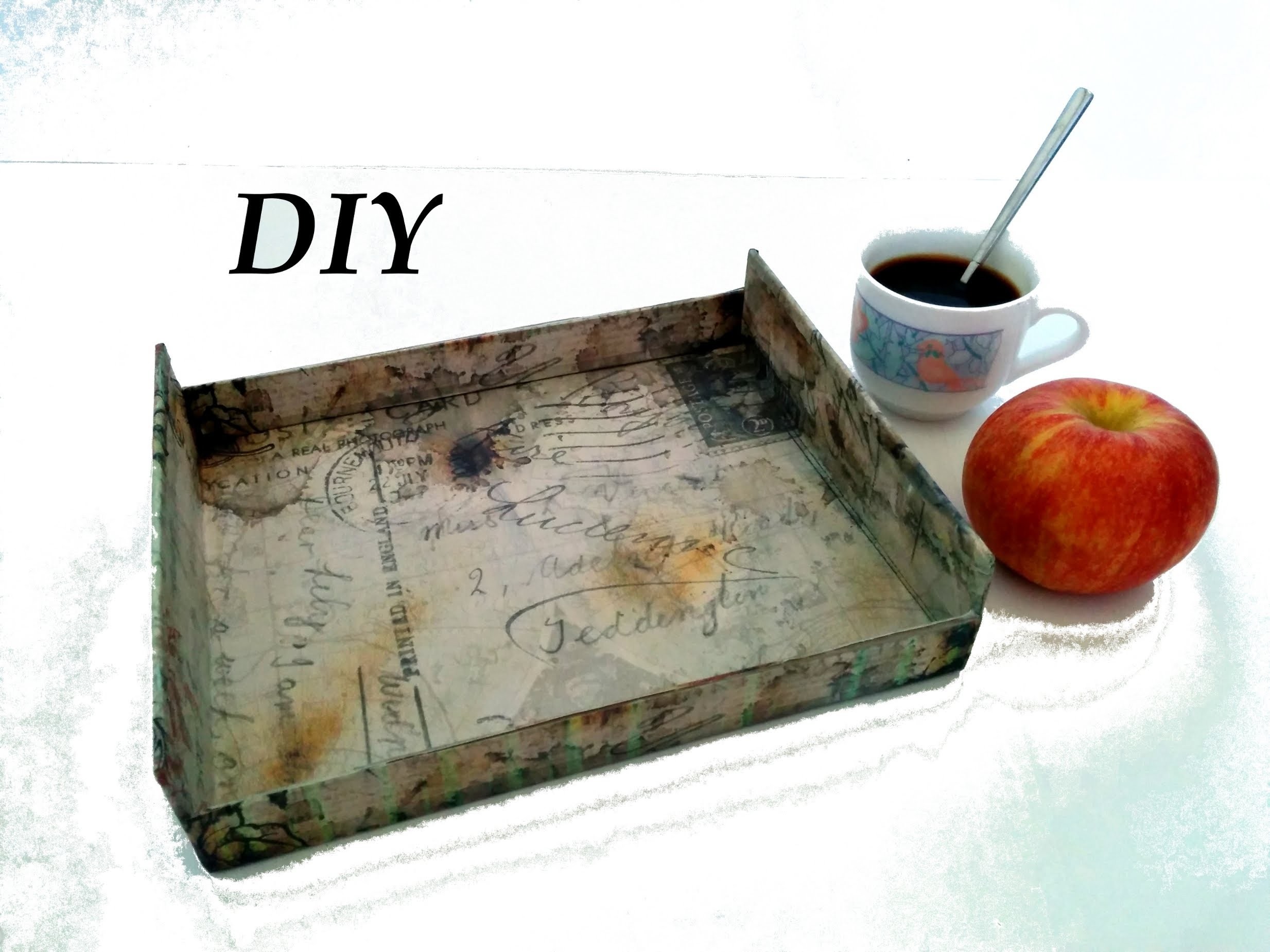 Como hacer una bandeja vintage. DIY, Tray vintage, crafts.