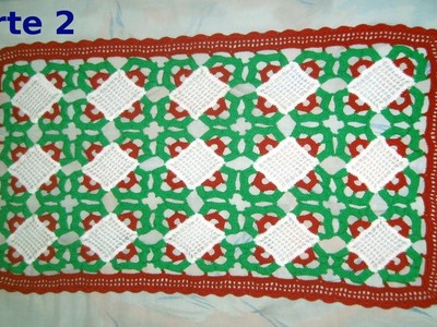 Como tejer una Carpeta de navidad en tejido crochet (parte 2) tutorial paso a paso.