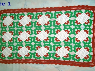 Como tejer una Carpeta de navidad en tejido crochet (parte I) tutorial paso a paso.