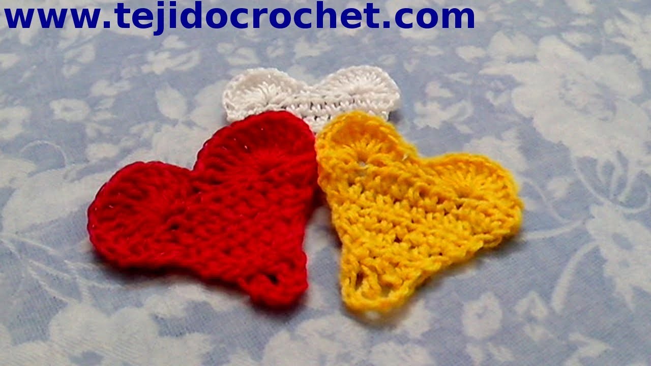 Corazon mini en tejido crochet tutorial paso a paso.